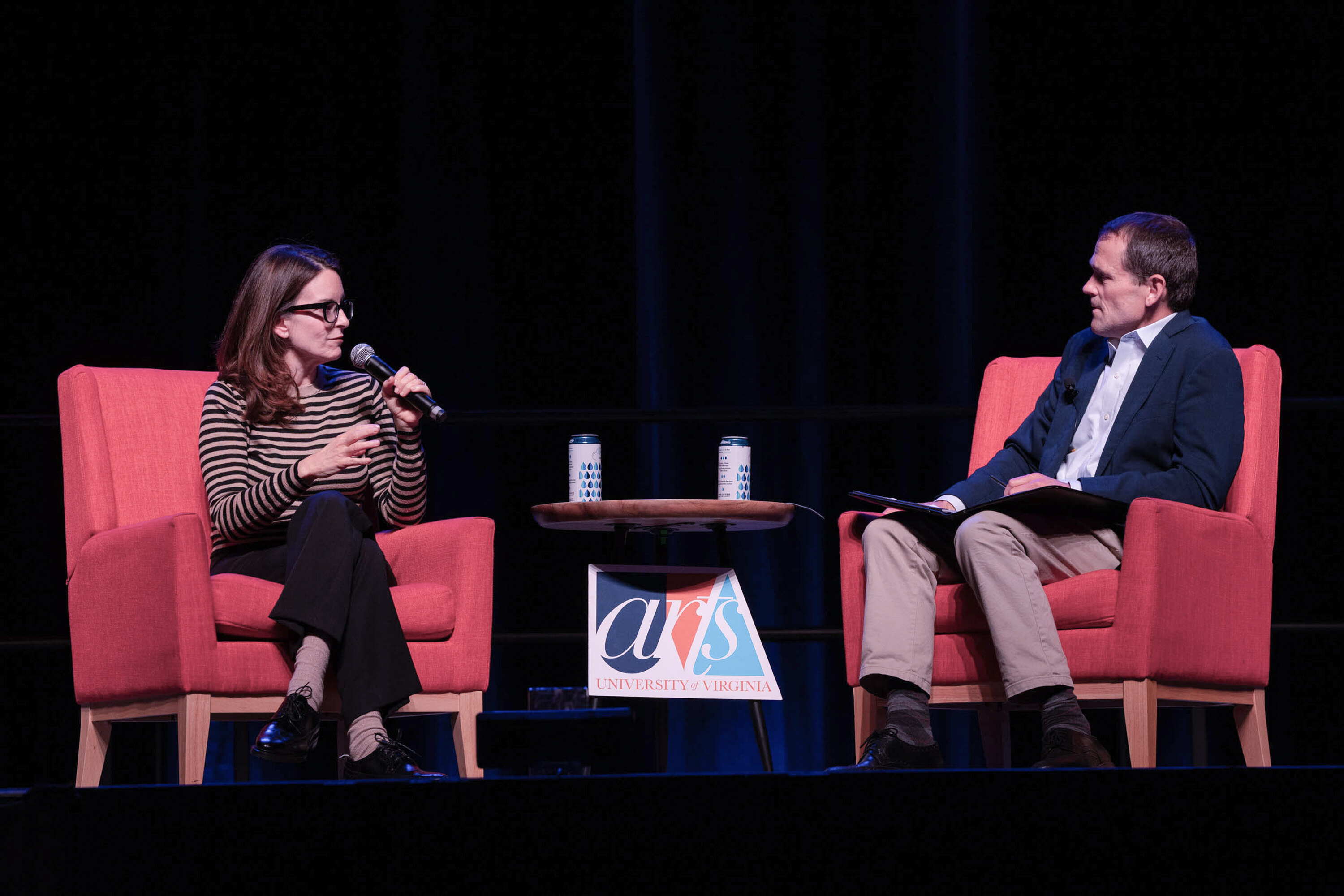 Tiny Fey and University of Virginia President Jim Ryan - IMAG, LED Walls